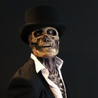 Realistic Skeleton Halloween Mask for Adults - Latex, 38 cm, Exposed Brains, view 4