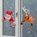 Crashmas Santa and Rudolph Christmas Window Display