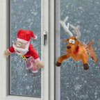 Crashmas Santa and Rudolph Christmas Window Display