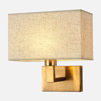 Cuboid Fabric Shade Wall Sconce, 1-Light Bedside Reading Lamp