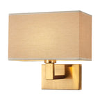Cuboid Fabric Shade Wall Sconce, 1-Light Bedside Reading Lamp