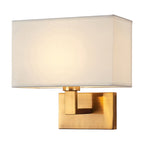 Cuboid Fabric Shade Wall Sconce, 1-Light Bedside Reading Lamp
