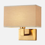 Cuboid Fabric Shade Wall Sconce, 1-Light Bedside Reading Lamp