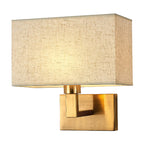 Cuboid Fabric Shade Wall Sconce, 1-Light Bedside Reading Lamp
