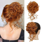 Curly Bun Hair Scrunchie, 25 cm × 15 cm, Heat-Styling Fibre