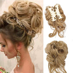 Curly Bun Hair Scrunchie, 25 cm × 15 cm, Heat-Styling Fibre