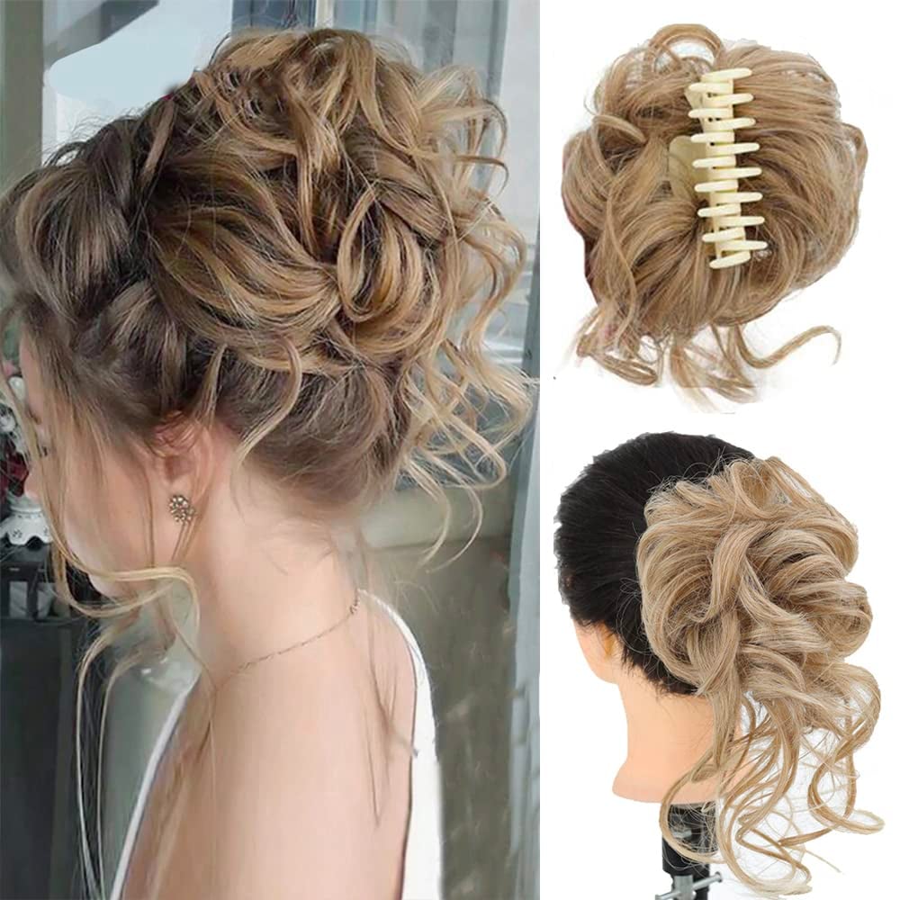Curly Bun Hair Scrunchie, 25 cm × 15 cm, Heat-Styling Fibre