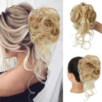 Curly Bun Hair Scrunchie, 25 cm × 15 cm, Heat-Styling Fibre