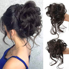 Curly Bun Hair Scrunchie, 25 cm × 15 cm, Heat-Styling Fibre