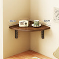 Curved Floating Corner Shelf, Wood-Effect Board, Heavy-Duty Metal Brackets