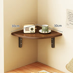 Curved Floating Corner Shelf, Wood-Effect Board, Heavy-Duty Metal Brackets