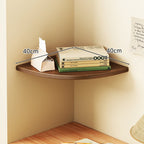 Curved Floating Corner Shelf, Wood-Effect Board, Heavy-Duty Metal Brackets