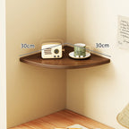 Curved Floating Corner Shelf, Wood-Effect Board, Heavy-Duty Metal Brackets