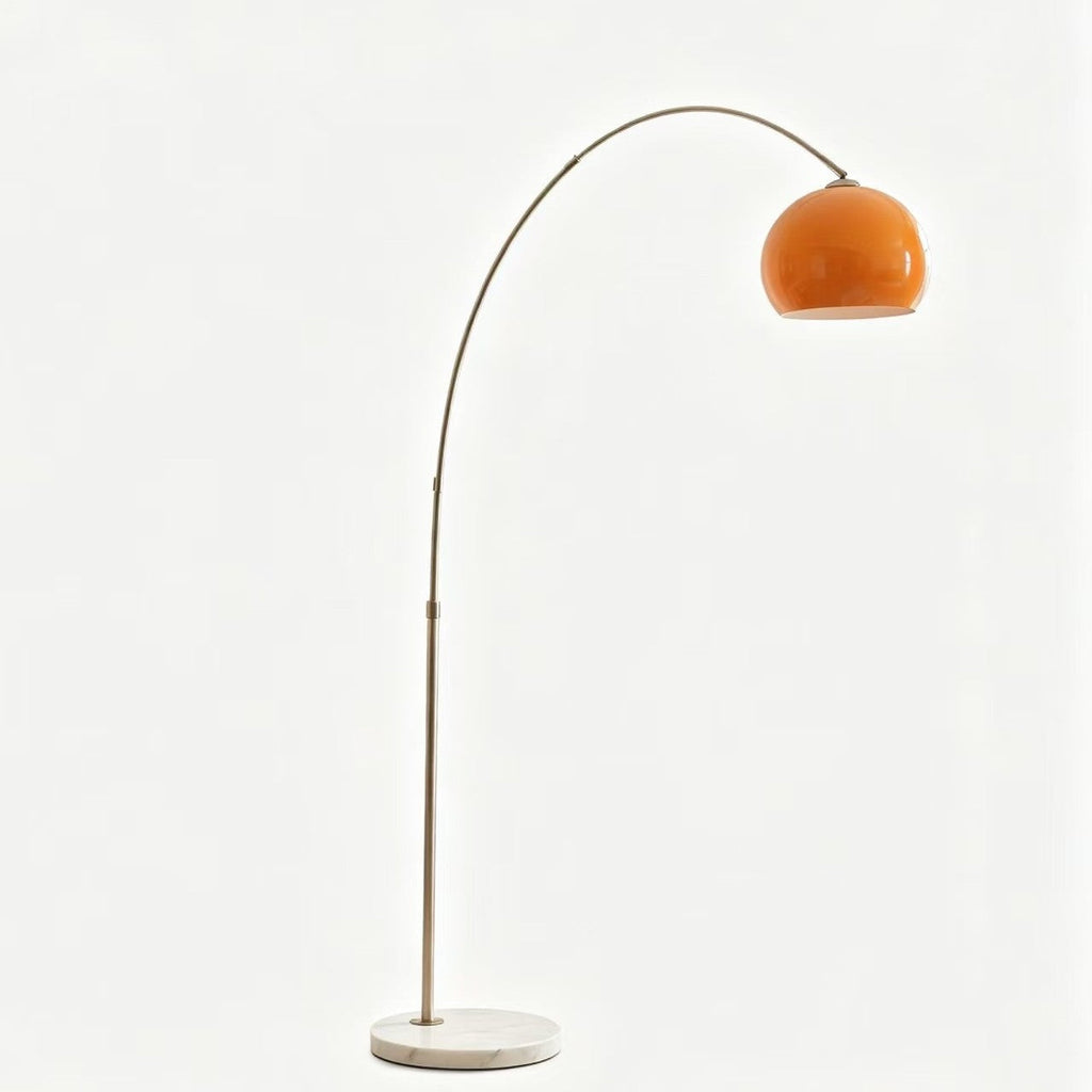 Curvilinear Arc Floor Lamp with Adjustable Height and Plastic Shade
