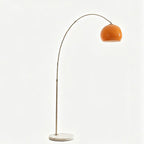 Curvilinear Arc Floor Lamp with Adjustable Height and Plastic Shade