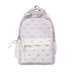 Cute Bow Pattern School Backpack with Multiple Compartments