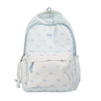 Cute Bow Pattern School Backpack with Multiple Compartments