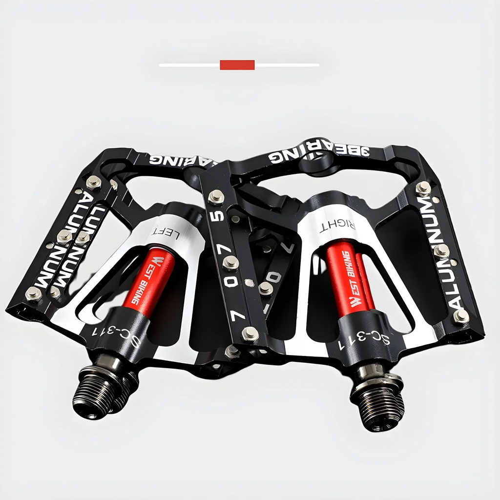 Lightweight Aluminium Bicycle Pedals - Non-Slip Grip, Ball Bearings, view 2