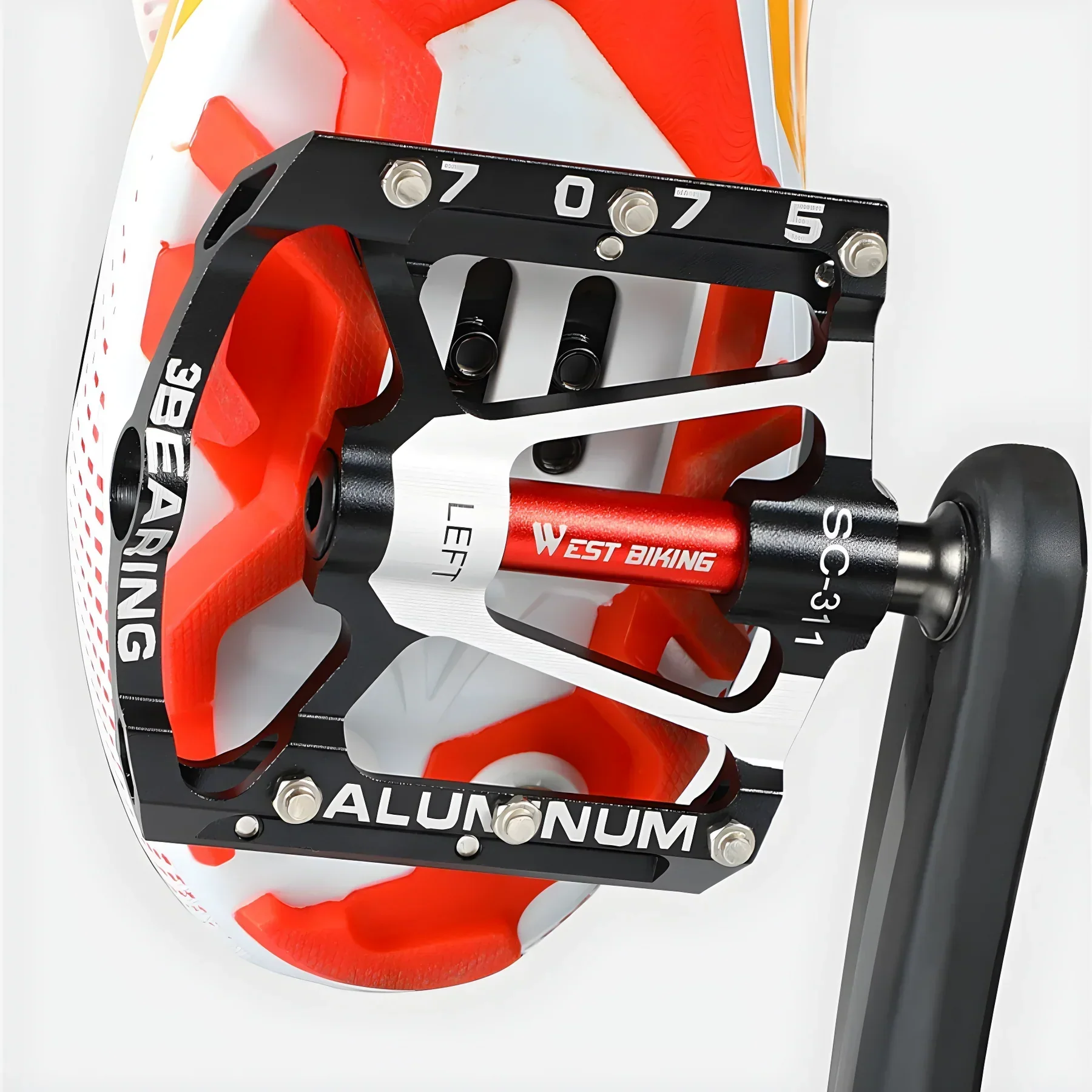 Lightweight Aluminium Bicycle Pedals - Non-Slip Grip, Ball Bearings, view 5