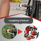 Lightweight Aluminium Bicycle Pedals - Non-Slip Grip, Ball Bearings, view 6