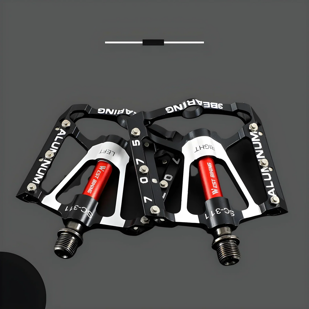 Lightweight Aluminium Bicycle Pedals - Non-Slip Grip, Ball Bearings