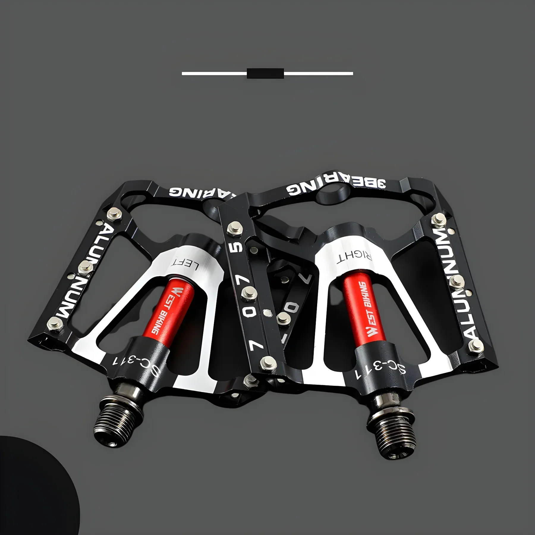 Lightweight Aluminium Bicycle Pedals - Non-Slip Grip, Ball Bearings