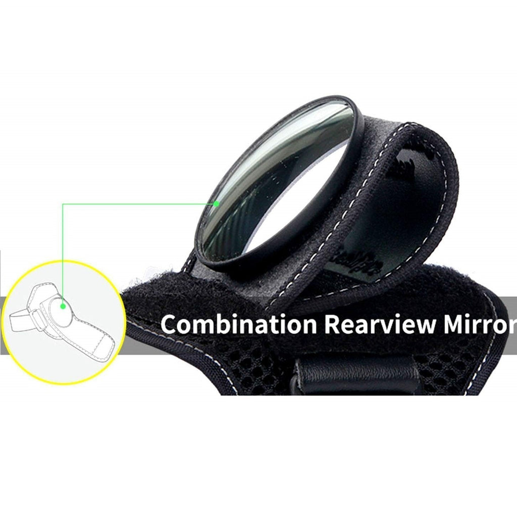 Cycling Wrist Mirror for Road Safety - Breathable Mesh, Adjustable Velcro Strap, view 3