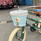 Floral-Embellished Bicycle Basket for Kids - Soft Fabric Lining, view 10