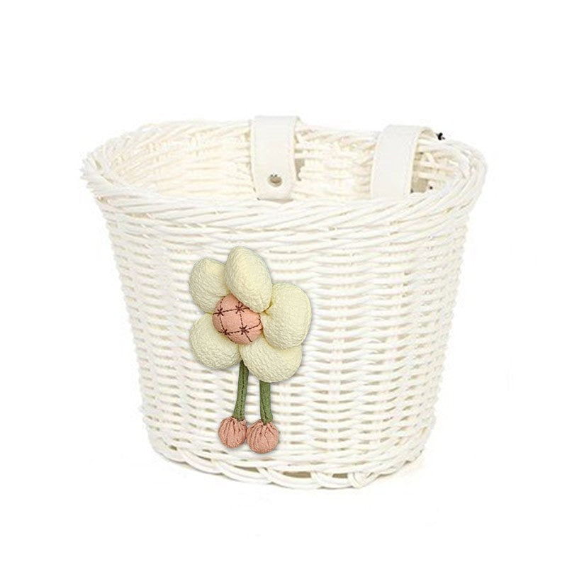 Floral-Embellished Bicycle Basket for Kids - Soft Fabric Lining, view 2