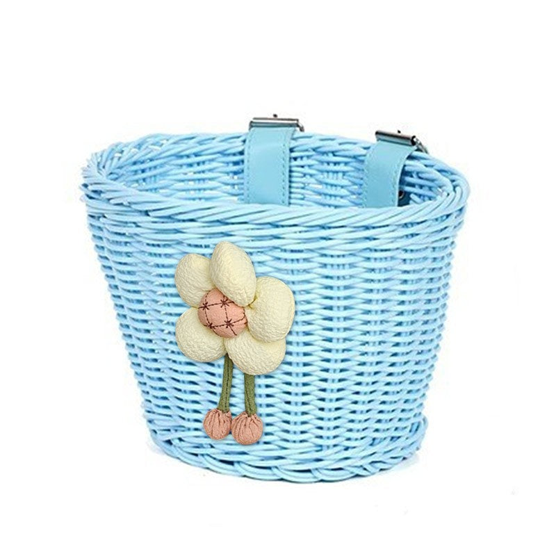 Floral-Embellished Bicycle Basket for Kids - Soft Fabric Lining, view 4