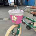 Floral-Embellished Bicycle Basket for Kids - Soft Fabric Lining, view 6