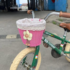 Floral-Embellished Bicycle Basket for Kids - Soft Fabric Lining, view 6