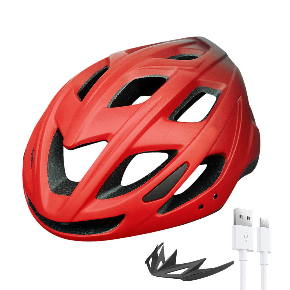 Cycling Helmet with Integrated LED Light and Adjustable Straps