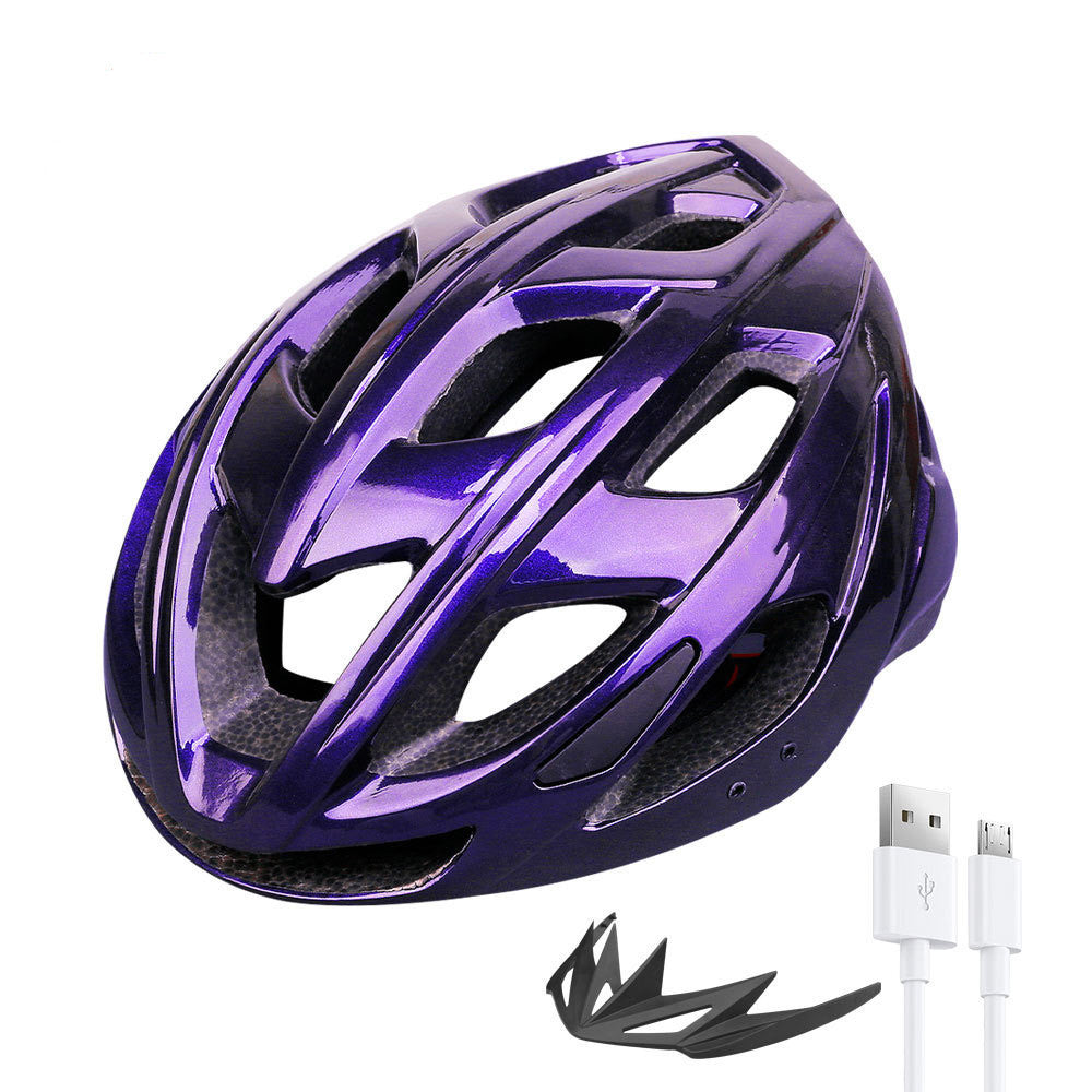 Cycling Helmet with Integrated LED Light and Adjustable Straps