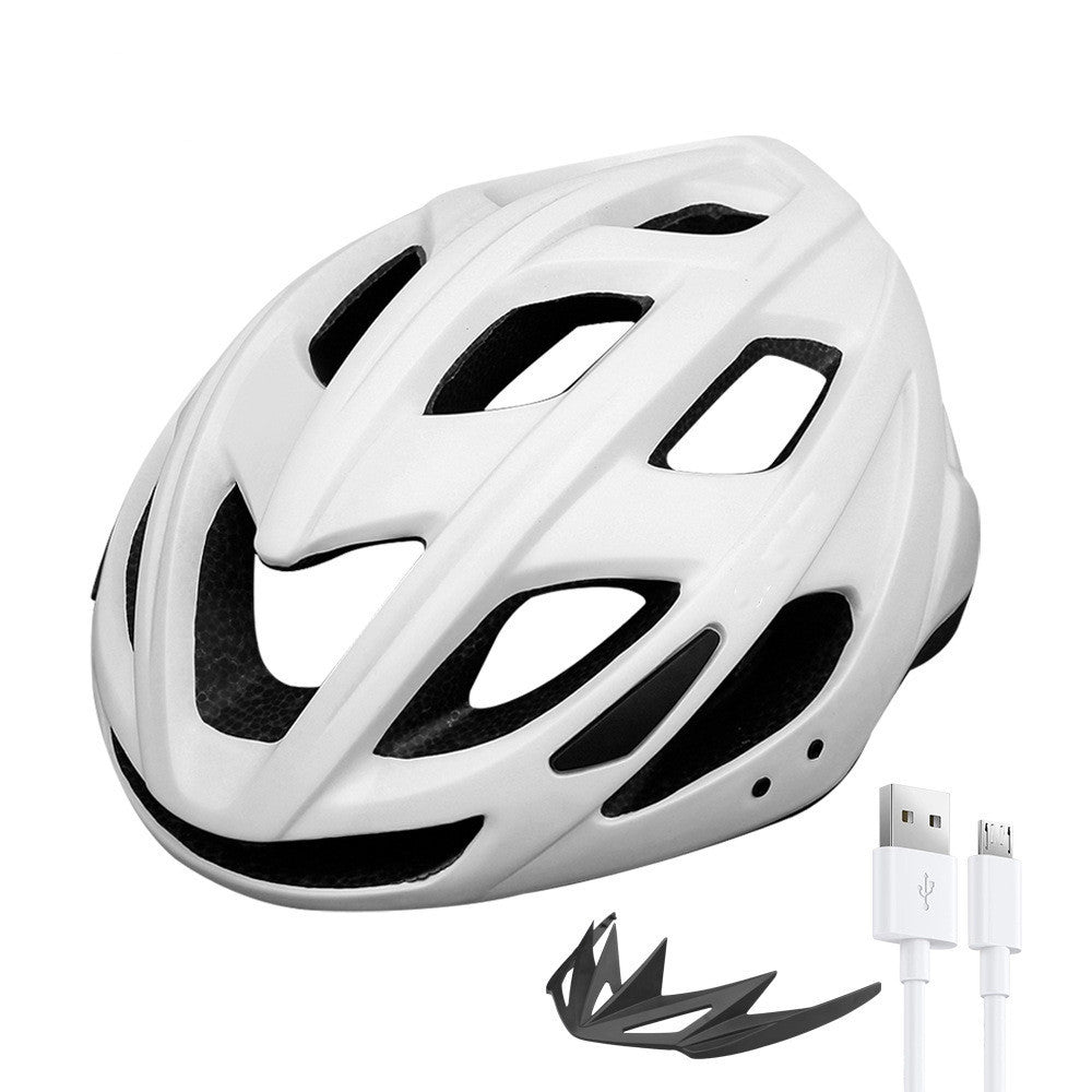 Cycling Helmet with Integrated LED Light and Adjustable Straps