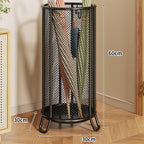 Cylindrical Mesh Umbrella Stand with Elevated Legs and Drain Tray