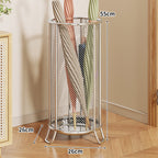 Cylindrical Mesh Umbrella Stand with Elevated Legs and Drain Tray