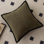 Dagar Mossstone Black Border Cushion Covers-Welvere