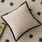 Dagar Mossstone Black Border Cushion Covers-Welvere