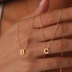 Dainty Minimal Letter Initial Necklace, 316L Stainless Steel