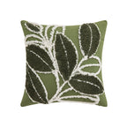 Decorative Cushion Cover with Leaf Tufting and Corner Tassels