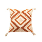 Decorative Cushion Cover with Leaf Tufting and Corner Tassels