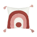 Decorative Cushion Cover with Leaf Tufting and Corner Tassels