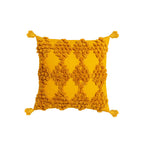Decorative Cushion Cover with Leaf Tufting and Corner Tassels