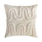 Decorative Cushion Cover with Leaf Tufting and Corner Tassels