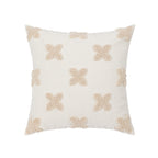 Decorative Cushion Cover with Leaf Tufting and Corner Tassels