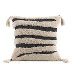 Decorative Cushion Cover with Leaf Tufting and Corner Tassels