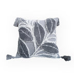 Decorative Cushion Cover with Leaf Tufting and Corner Tassels