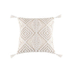 Decorative Cushion Cover with Leaf Tufting and Corner Tassels