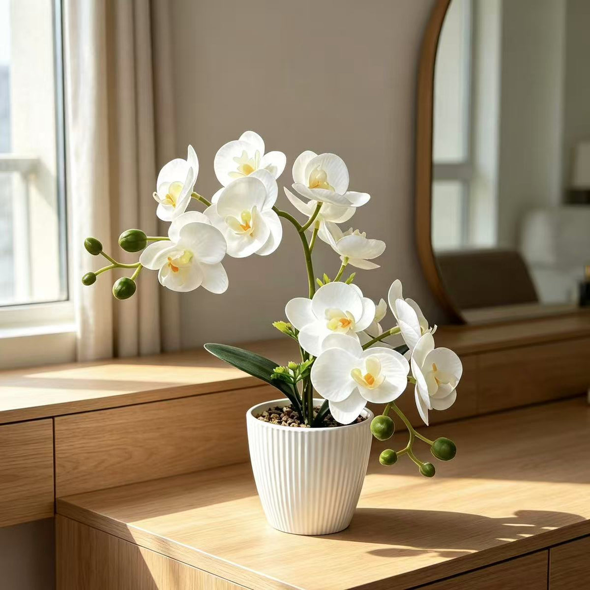 Decorative Faux Orchid Arrangement for Home or Office